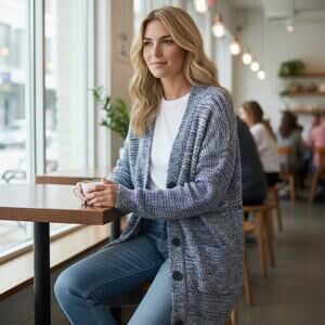 Vince Long Cardigan Sweater Oversized Boyfriend Drop Shoulder